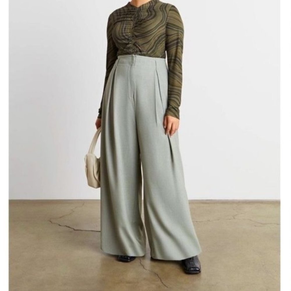 Who What Wear Collection Lila Pleated Wide Leg Trousers Size S
